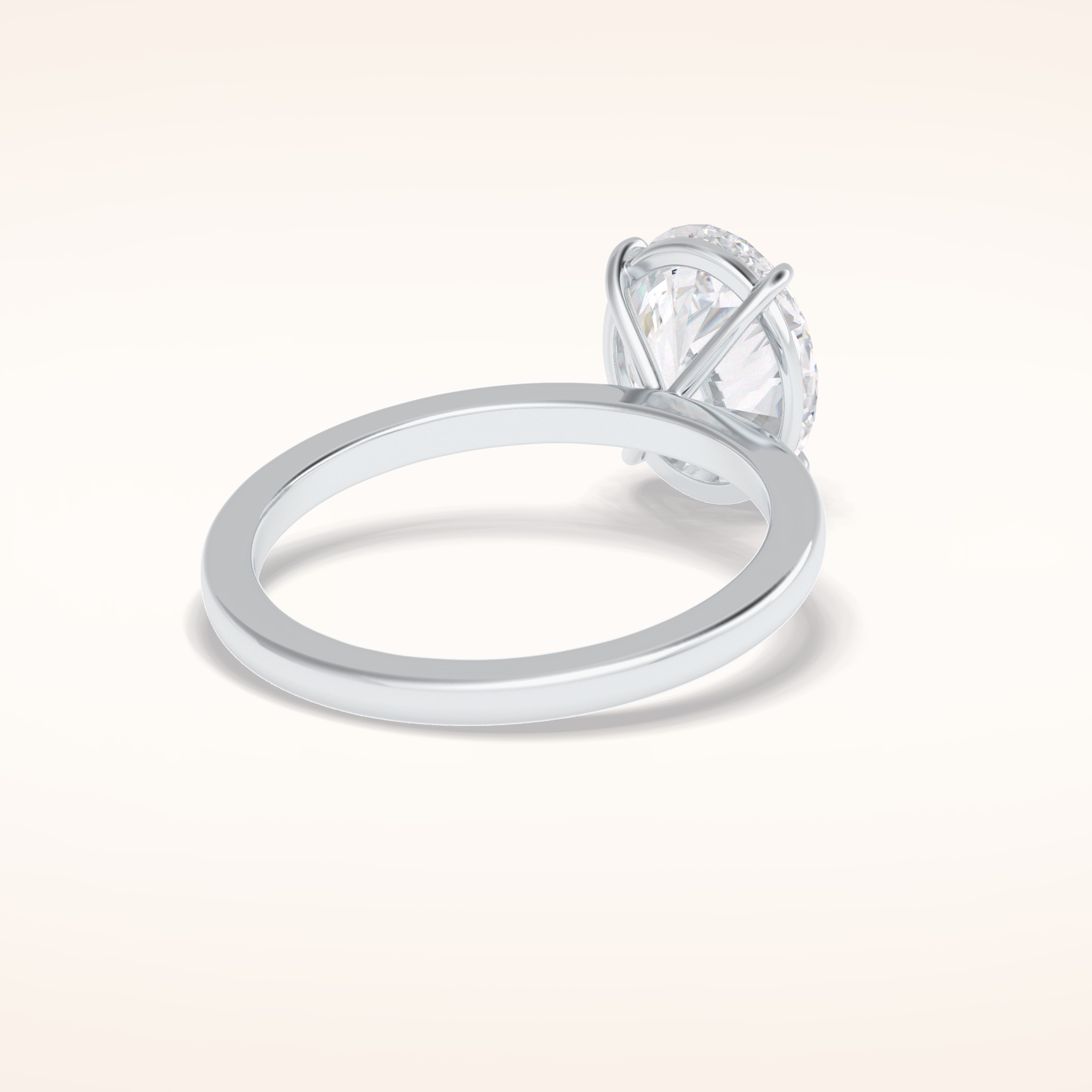 2 CT Oval Shaped Solitaire Moissanite Engagement Ring