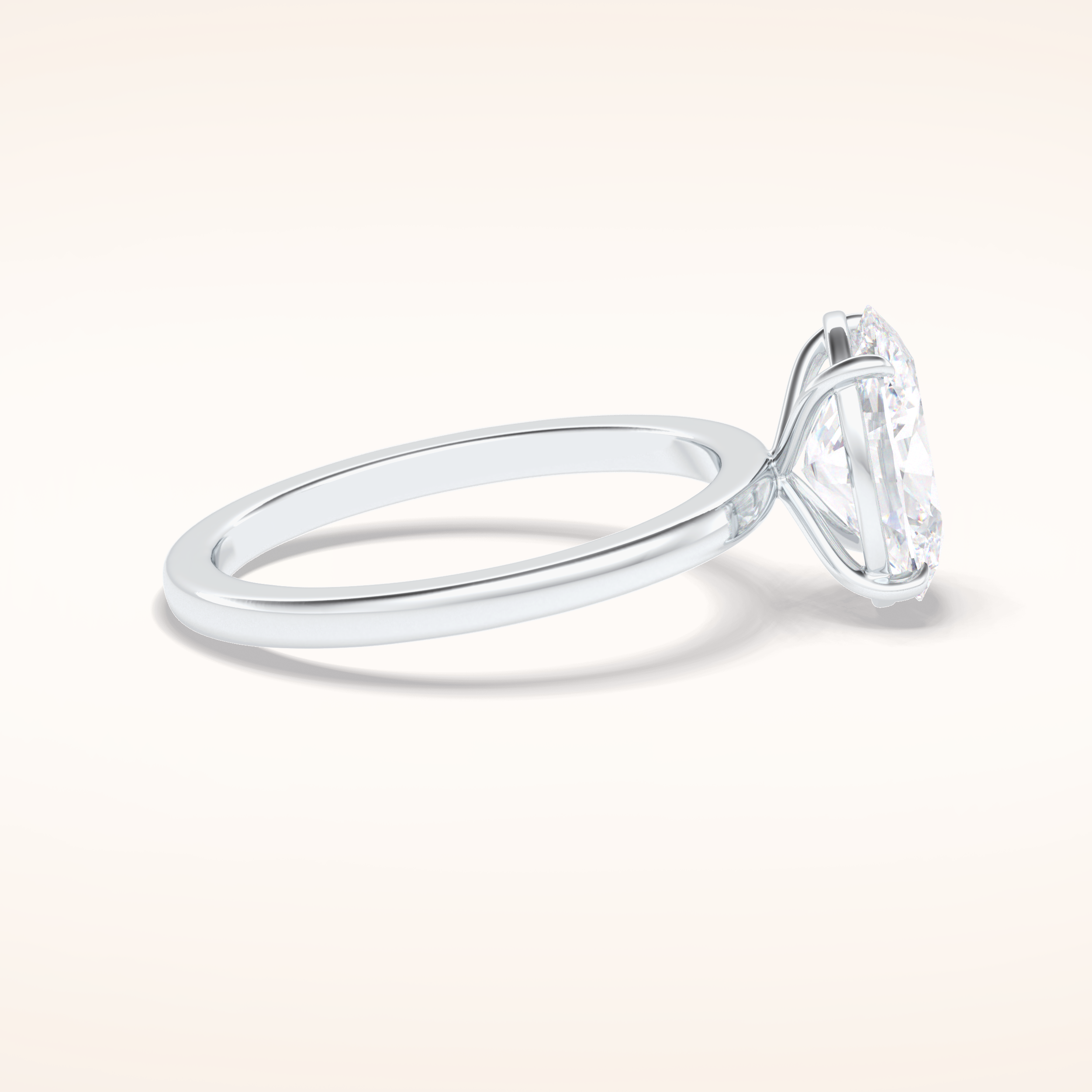 2 CT Oval Shaped Solitaire Moissanite Engagement Ring