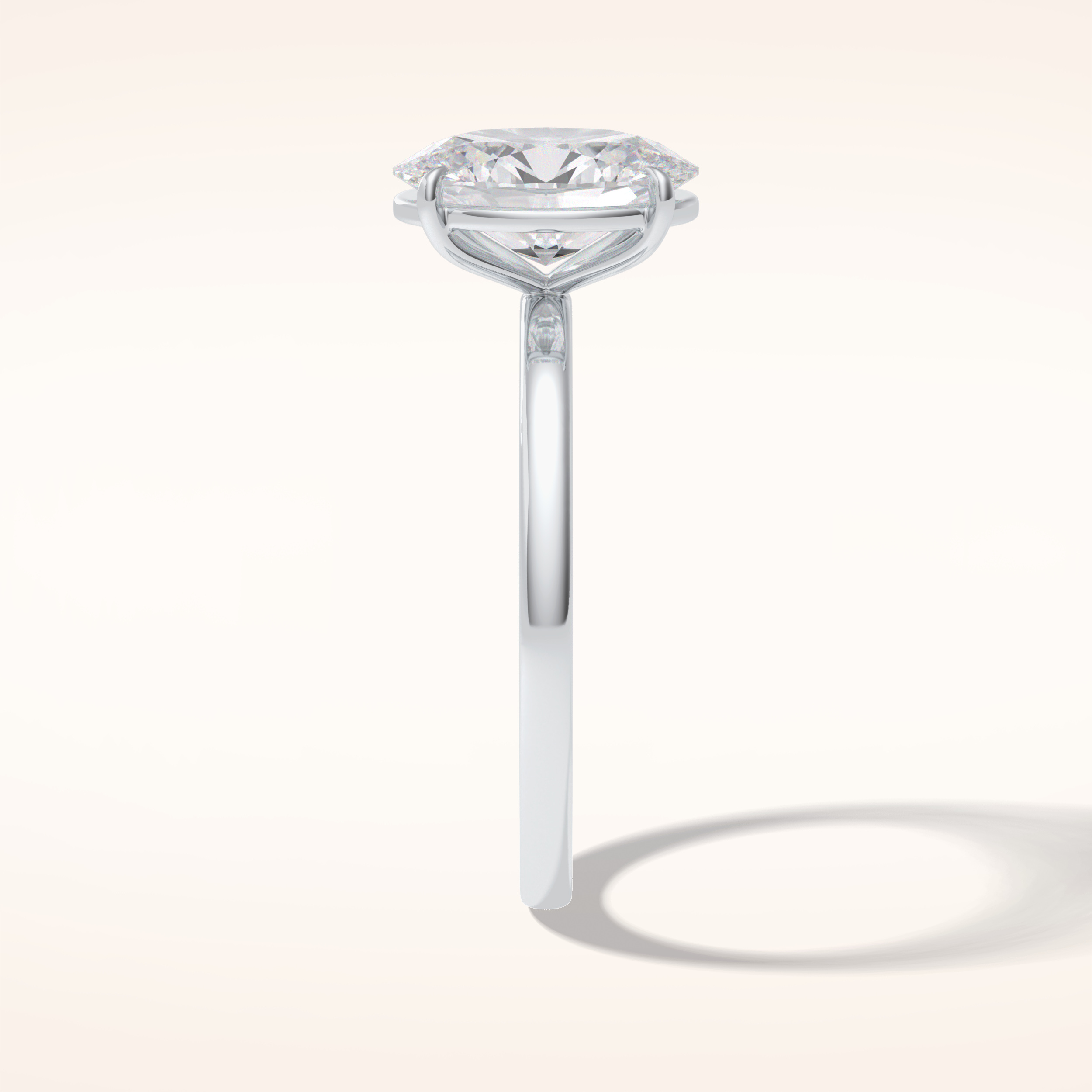 2 CT Oval Shaped Solitaire Moissanite Engagement Ring