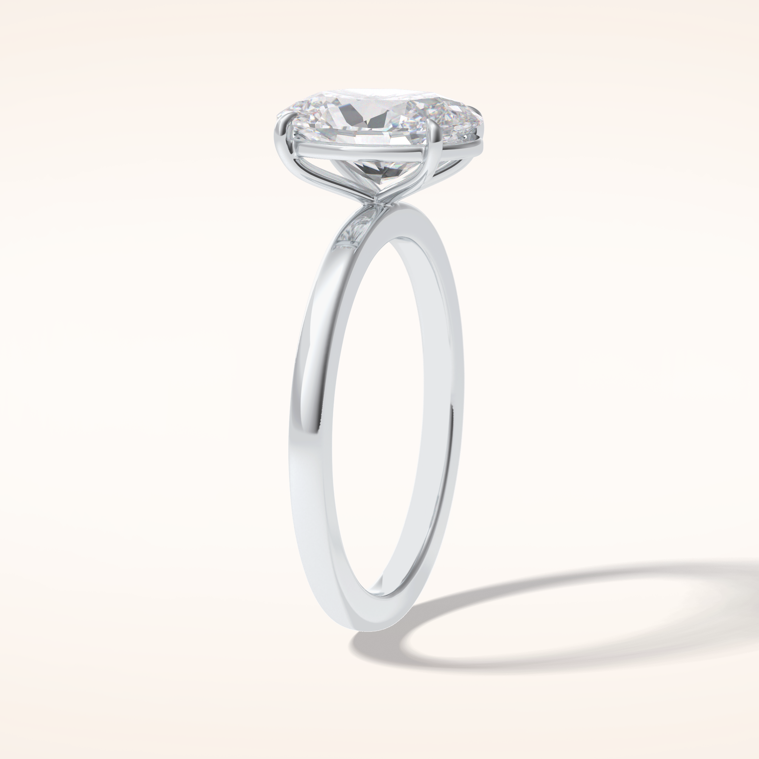 2 CT Oval Shaped Solitaire Moissanite Engagement Ring