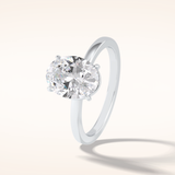 2 CT Oval Shaped Solitaire Moissanite Engagement Ring