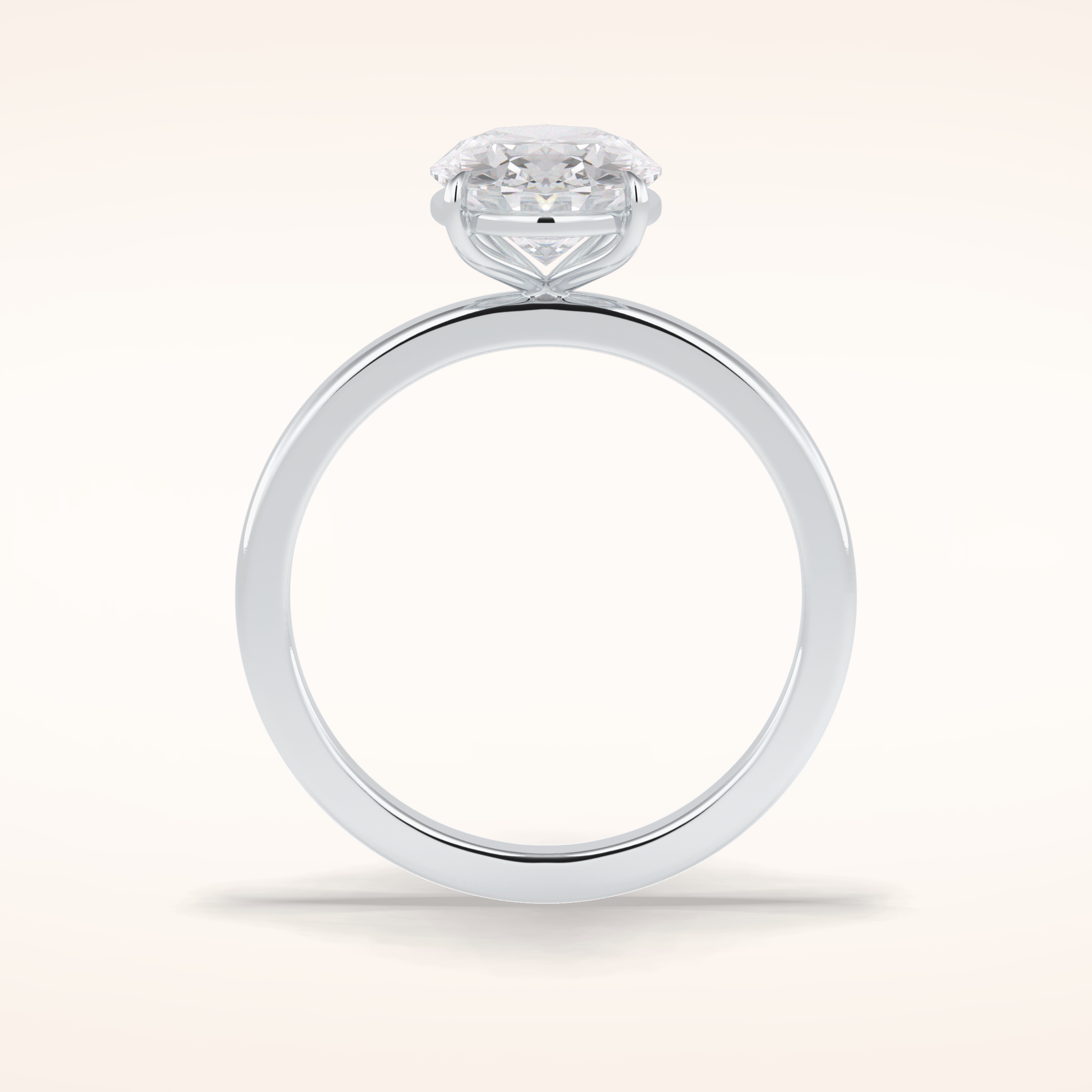 2 CT Oval Shaped Solitaire Moissanite Engagement Ring
