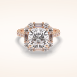 4.02 CT Cushion Shaped Halo & Pave Moissanite Engagement Ring