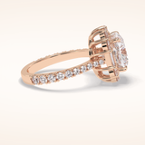 4.02 CT Cushion Shaped Halo & Pave Moissanite Engagement Ring