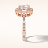 4.02 CT Cushion Shaped Halo & Pave Moissanite Engagement Ring