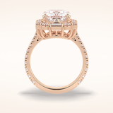 4.02 CT Cushion Shaped Halo & Pave Moissanite Engagement Ring