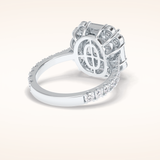 4.02 CT Cushion Shaped Halo & Pave Moissanite Engagement Ring