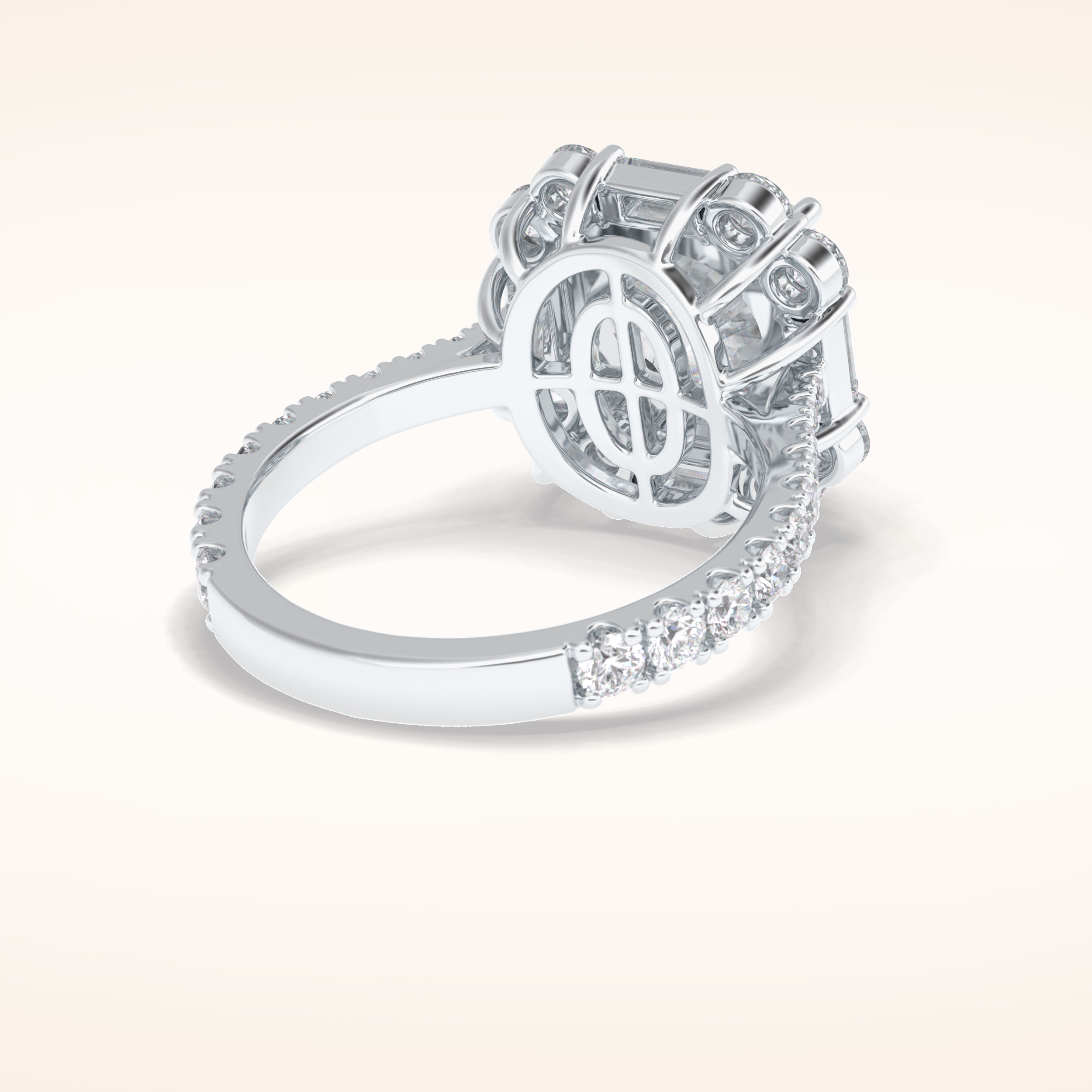 4.02 CT Cushion Shaped Halo & Pave Moissanite Engagement Ring