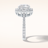 4.02 CT Cushion Shaped Halo & Pave Moissanite Engagement Ring
