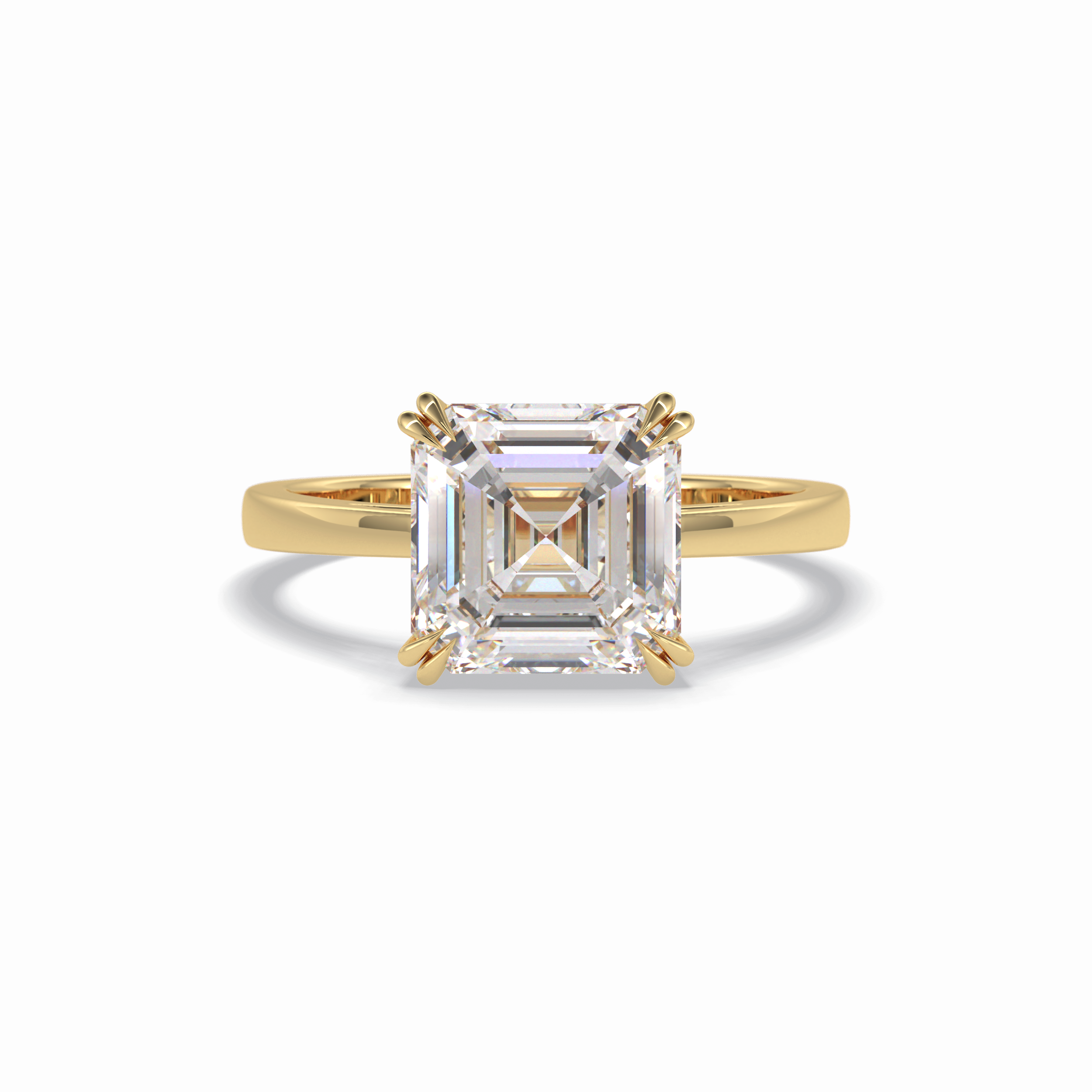 Asscher Solitaire Lab Grown Diamond Engagement Ring