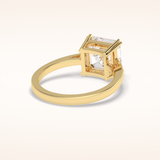 3.03 CT Asscher Shaped Solitaire Moissanite Engagement Ring