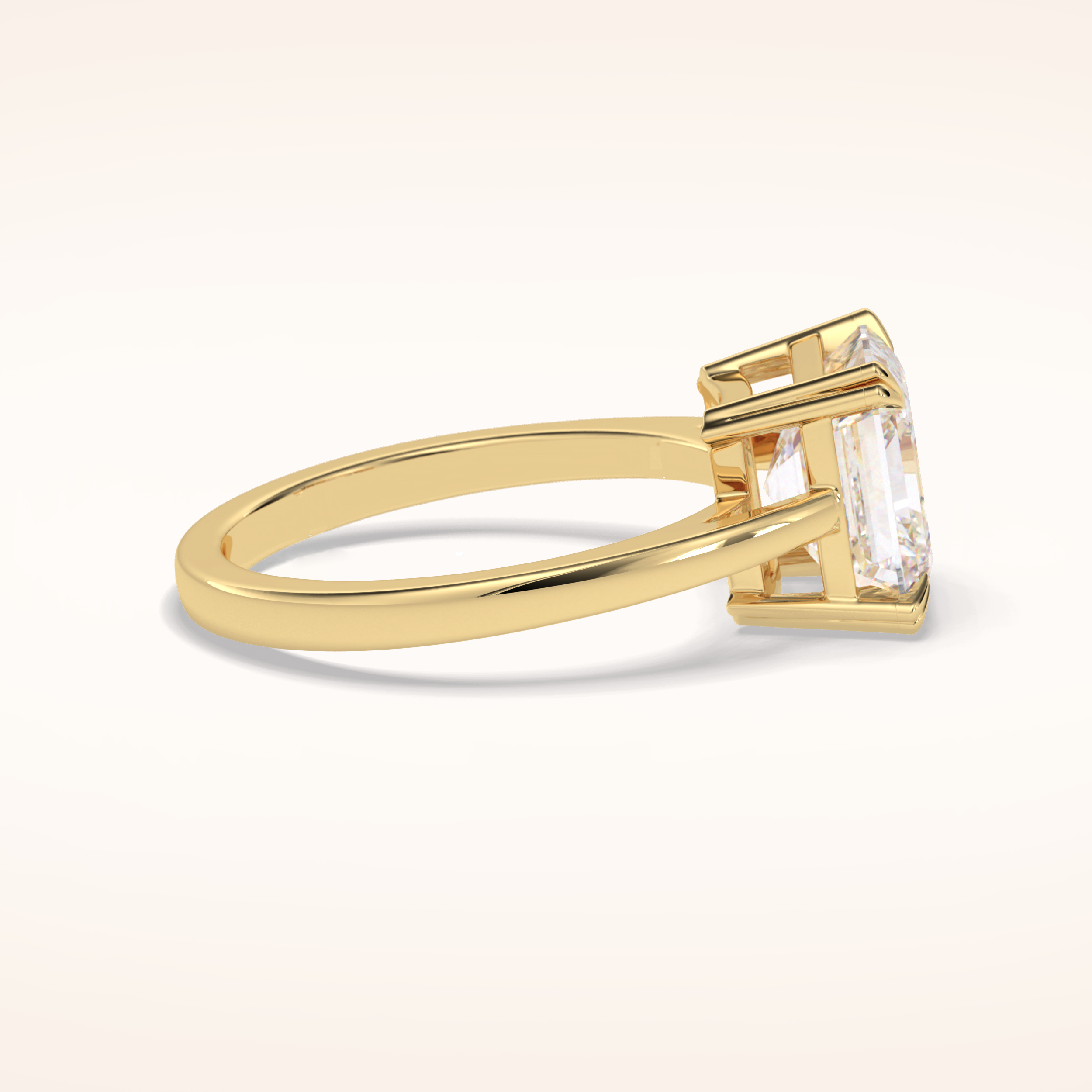 3.03 CT Asscher Shaped Solitaire Moissanite Engagement Ring
