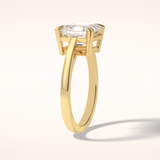 3.03 CT Asscher Shaped Solitaire Moissanite Engagement Ring
