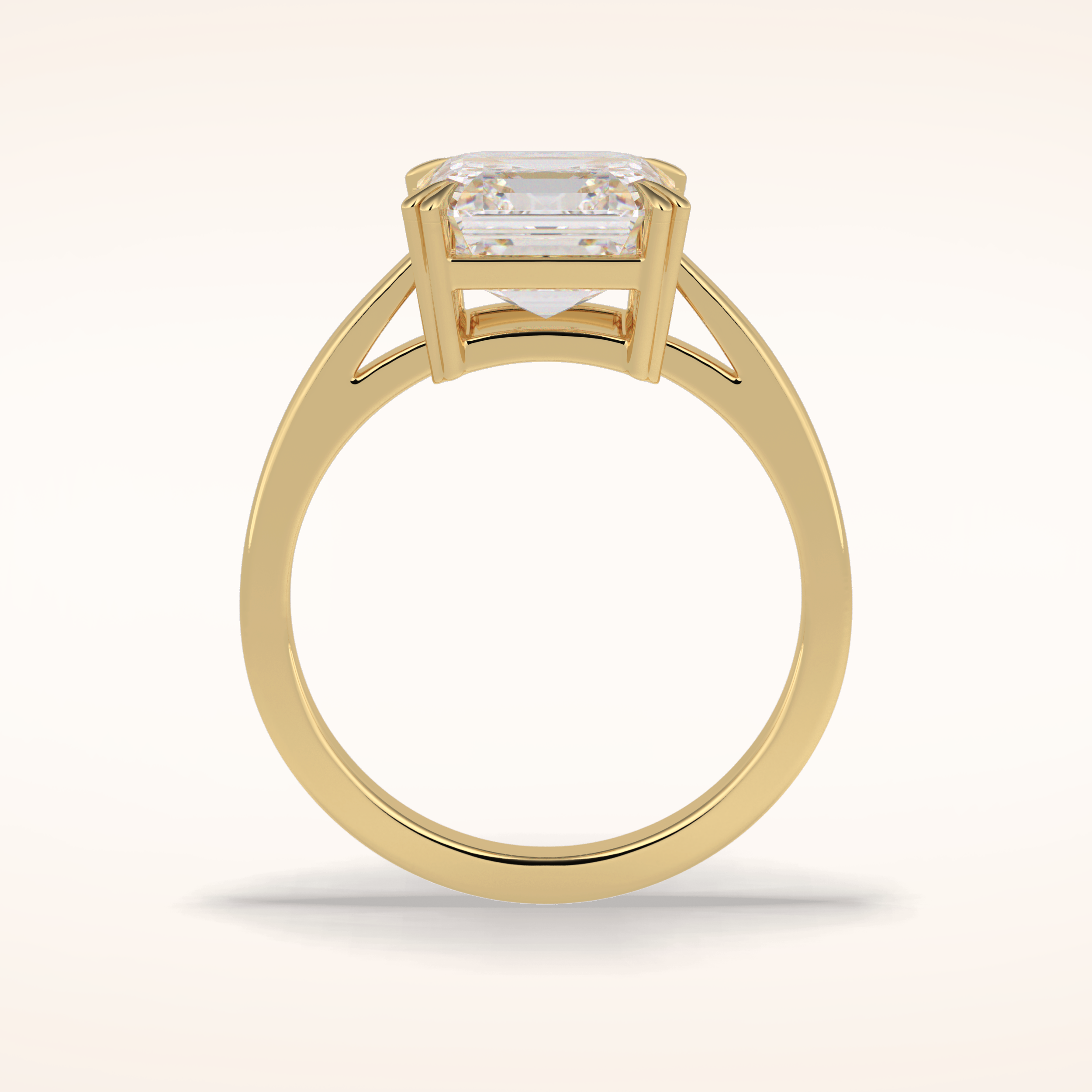 3.03 CT Asscher Shaped Solitaire Moissanite Engagement Ring