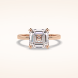 3.03 CT Asscher Shaped Solitaire Moissanite Engagement Ring