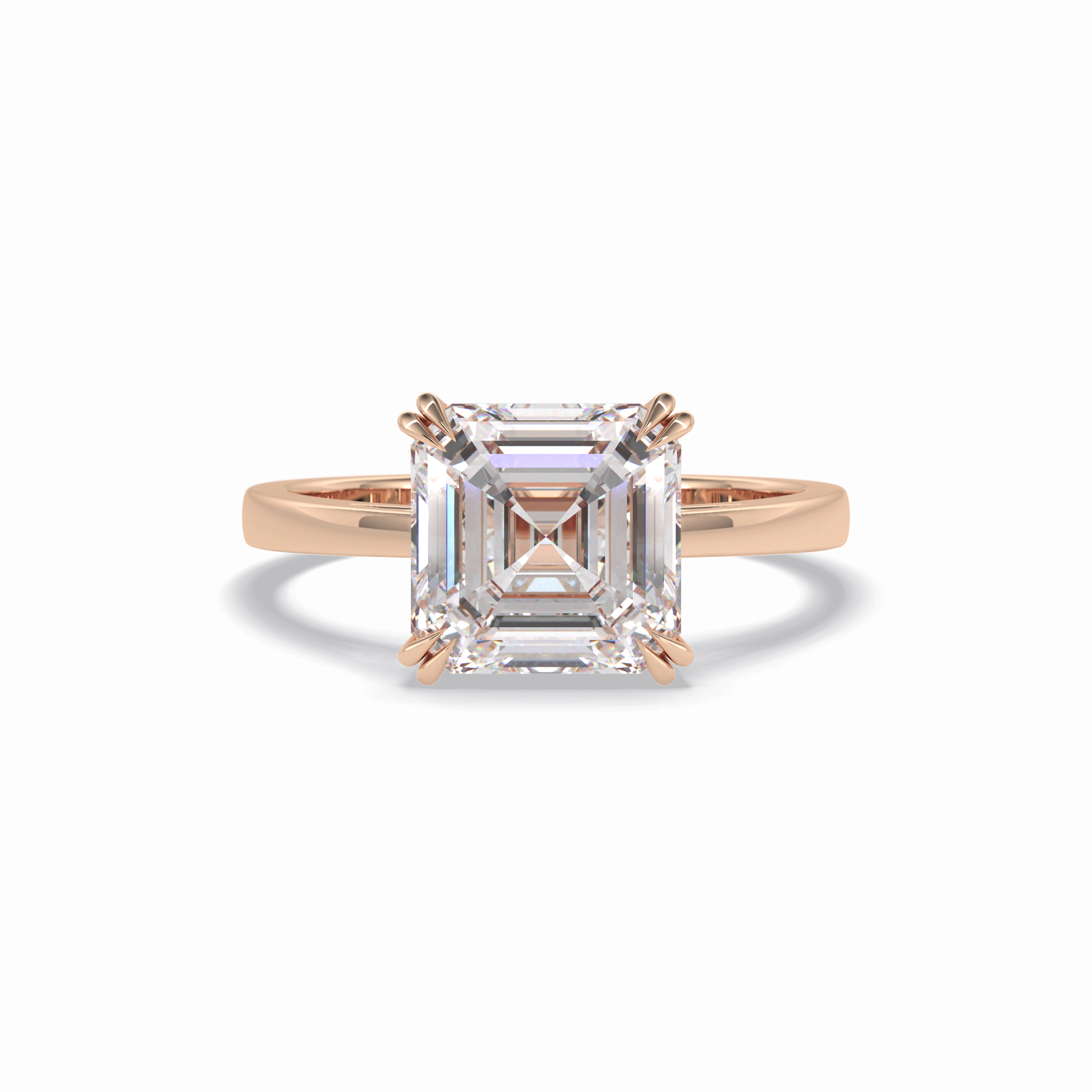 Asscher Solitaire Lab Grown Diamond Engagement Ring