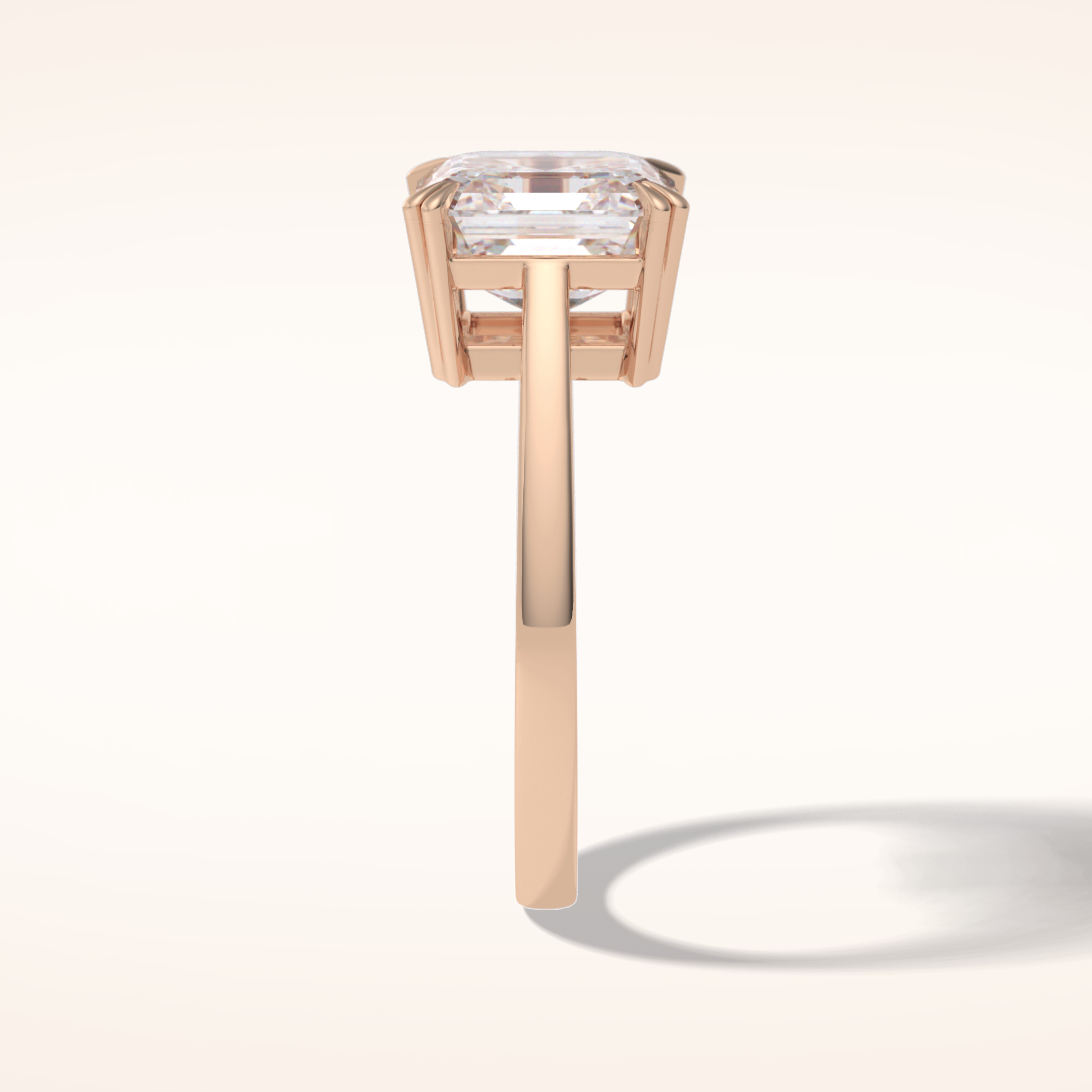 3.03 CT Asscher Shaped Solitaire Moissanite Engagement Ring