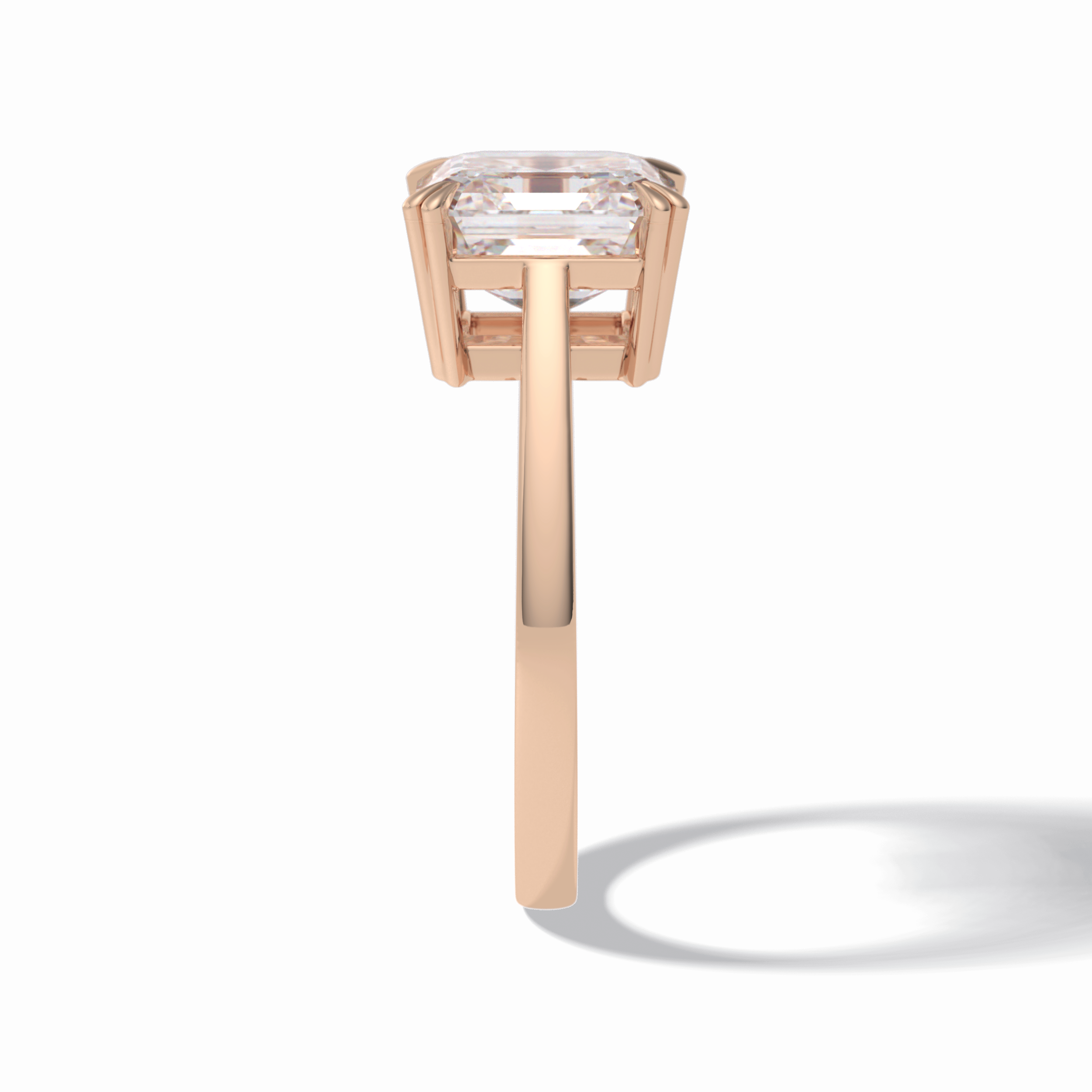 Asscher Solitaire Lab Grown Diamond Engagement Ring