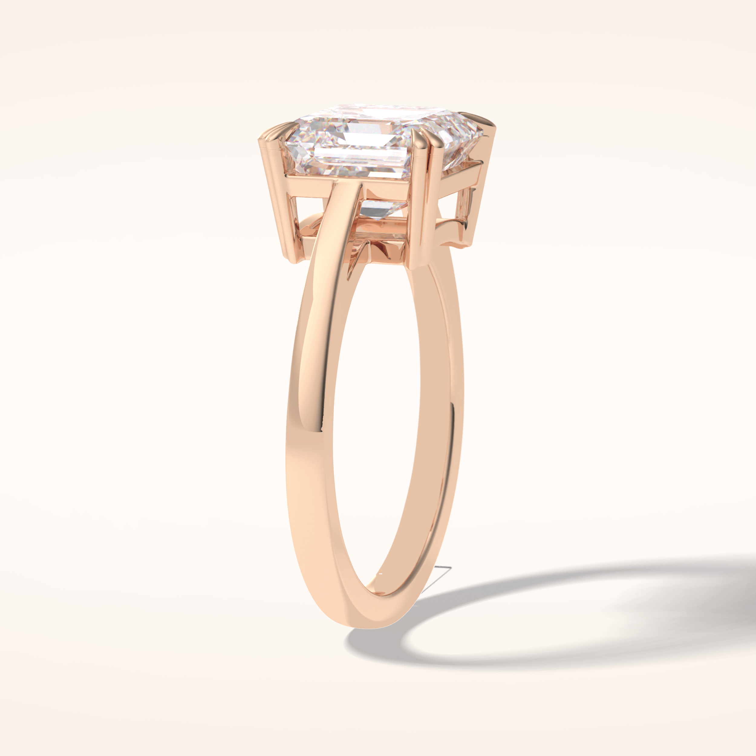 3.03 CT Asscher Shaped Solitaire Moissanite Engagement Ring