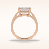 3.03 CT Asscher Shaped Solitaire Moissanite Engagement Ring