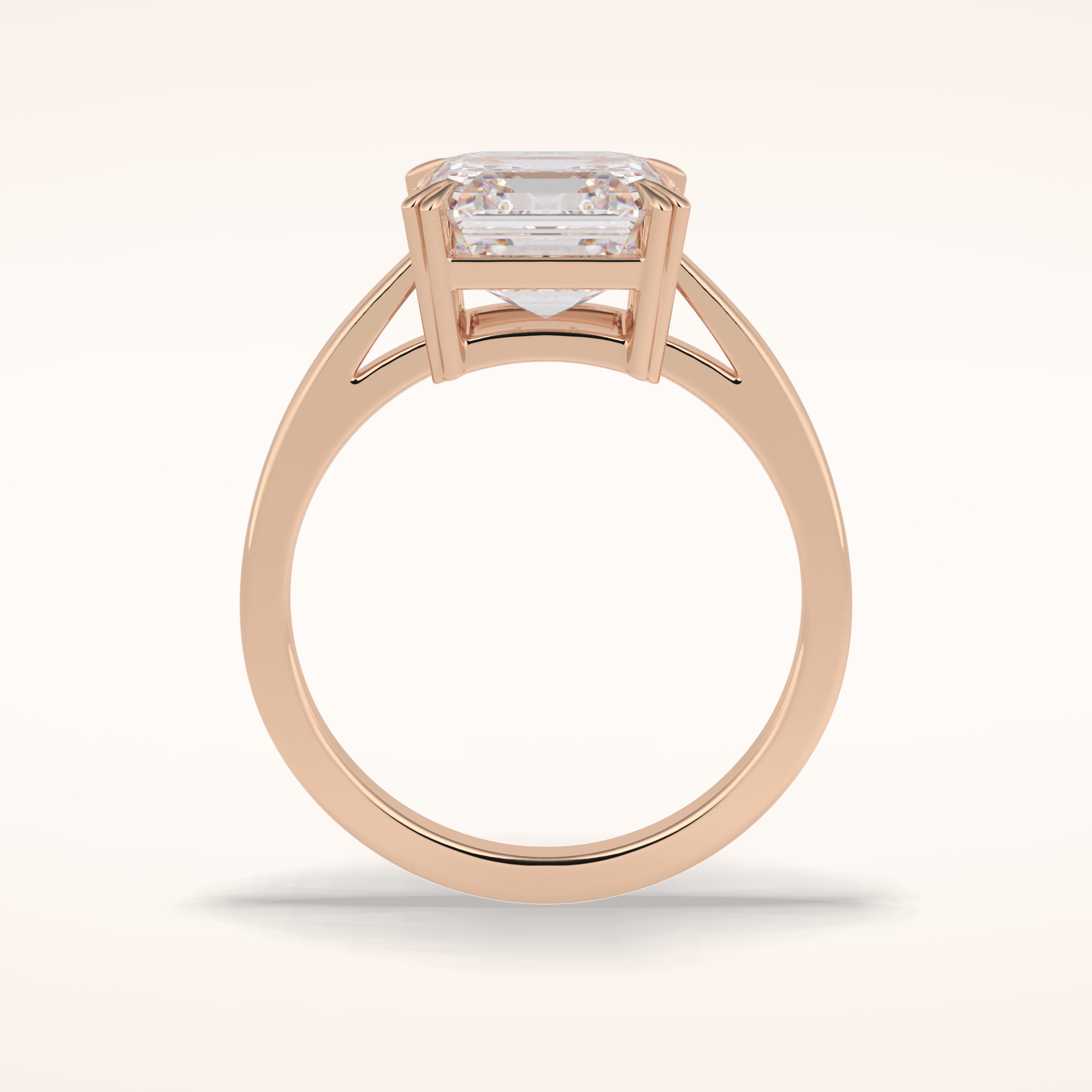 3.03 CT Asscher Shaped Solitaire Moissanite Engagement Ring