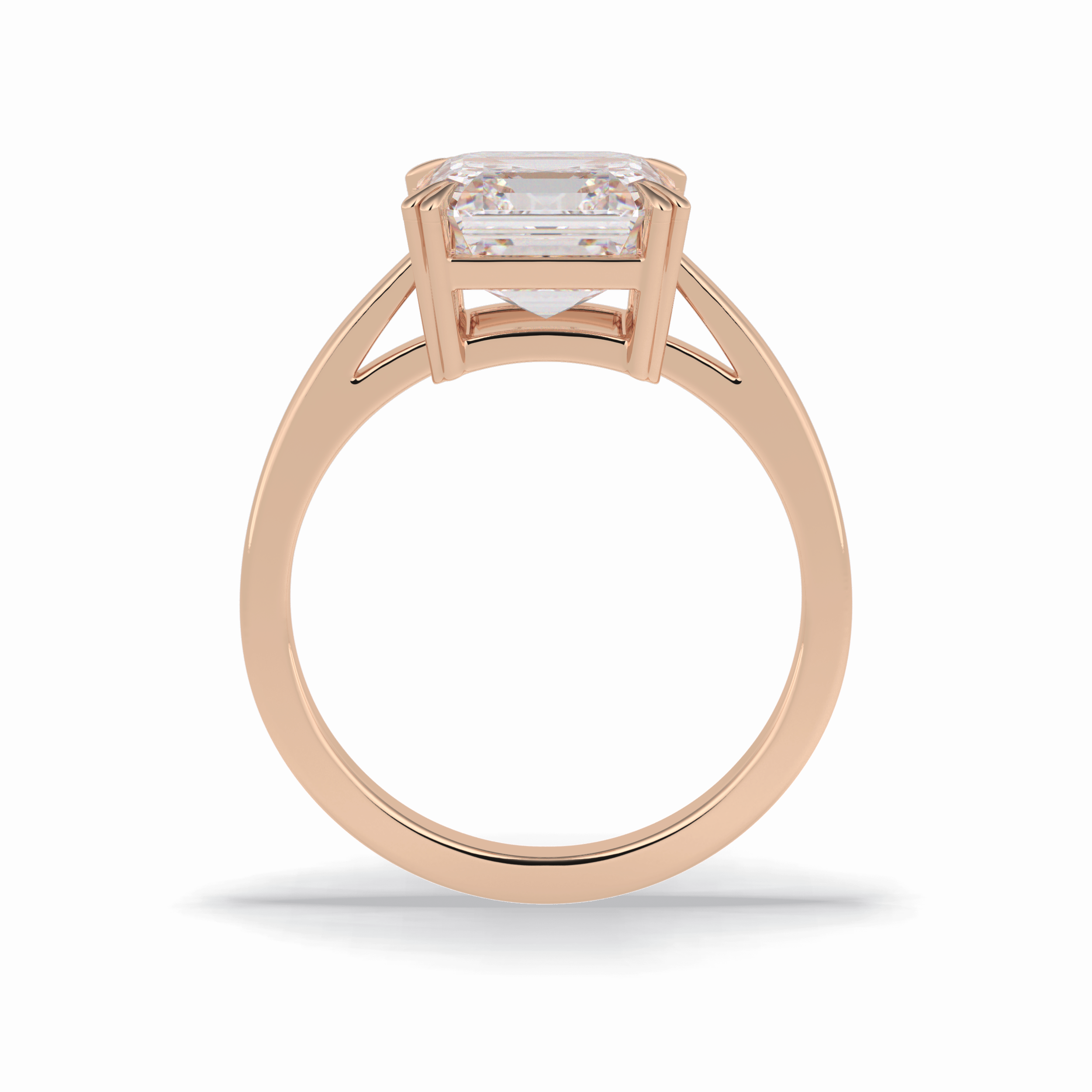 Asscher Solitaire Lab Grown Diamond Engagement Ring