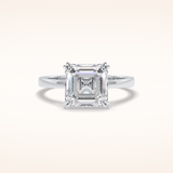 3.03 CT Asscher Shaped Solitaire Moissanite Engagement Ring