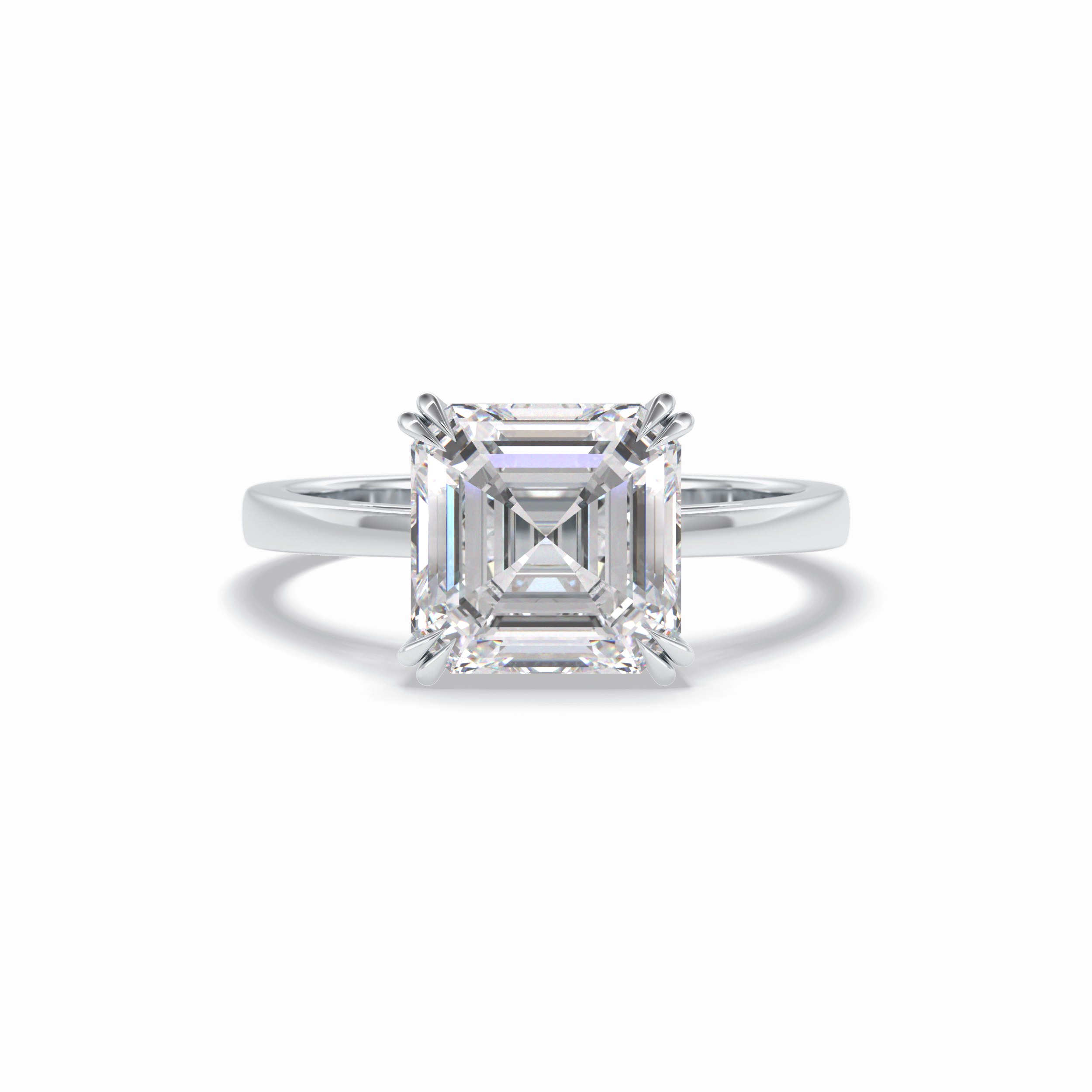 Asscher Solitaire Lab Grown Diamond Engagement Ring
