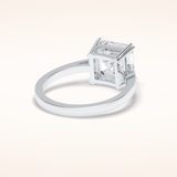 3.03 CT Asscher Shaped Solitaire Moissanite Engagement Ring