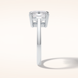 3.03 CT Asscher Shaped Solitaire Moissanite Engagement Ring