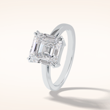 3.03 CT Asscher Shaped Solitaire Moissanite Engagement Ring
