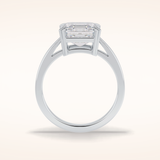 3.03 CT Asscher Shaped Solitaire Moissanite Engagement Ring