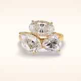 2.01 CT Oval Shaped Three Stone Moissanite Engagement Ring