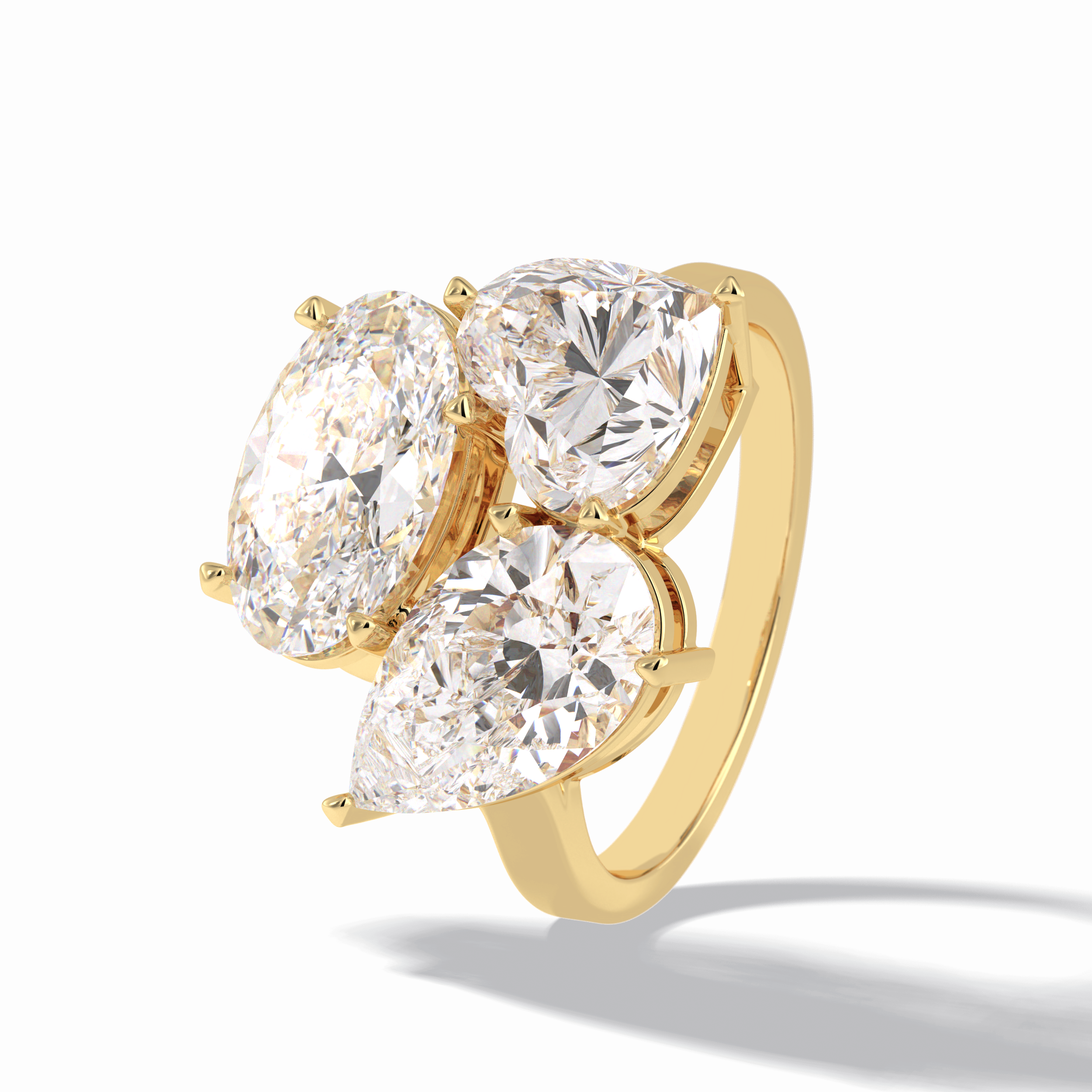 The Eternal Trio Ring – 6.00 TCW Oval & Pear Three-Stone Masterpiece