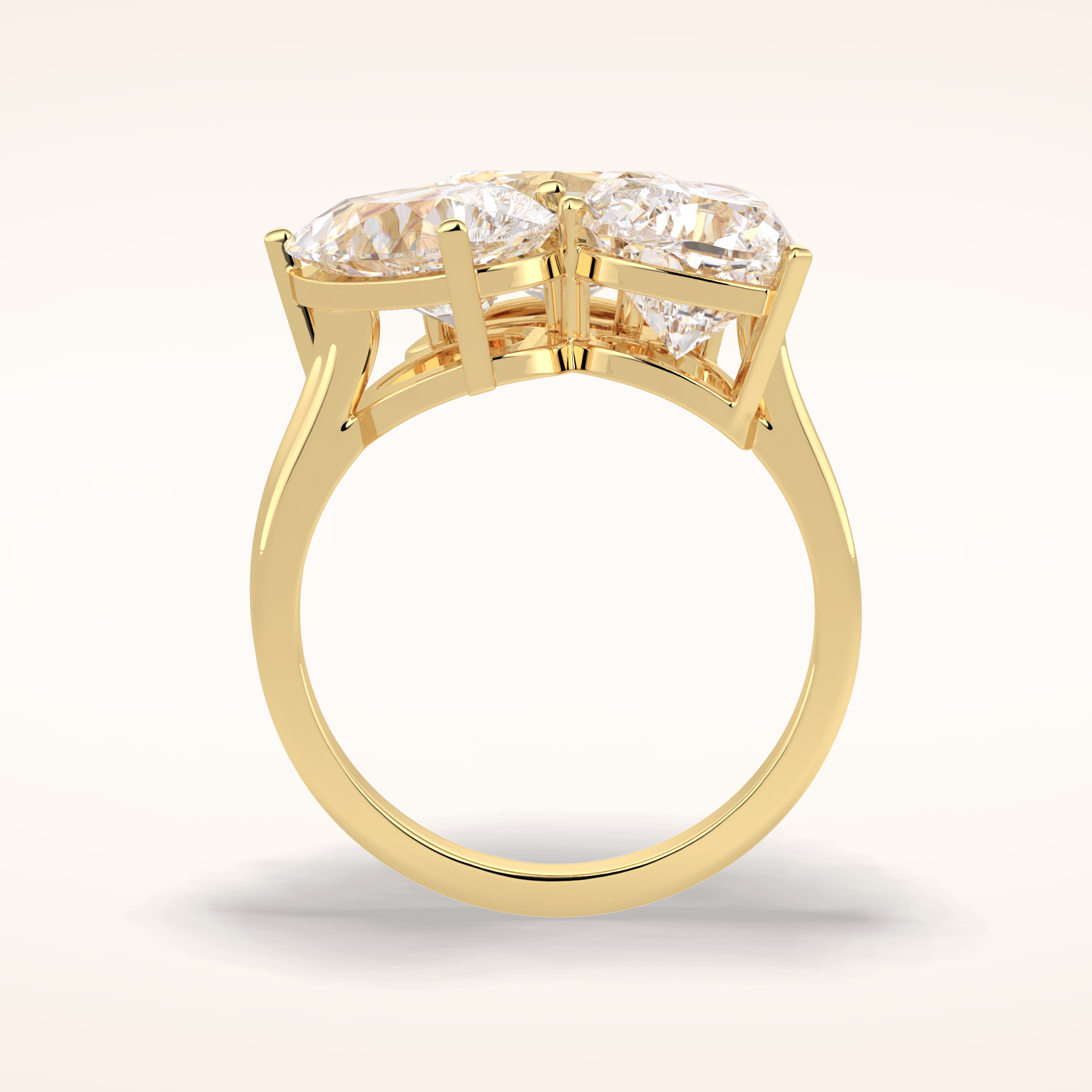 2.01 CT Oval Shaped Three Stone Moissanite Engagement Ring