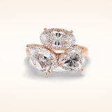 2.01 CT Oval Shaped Three Stone Moissanite Engagement Ring