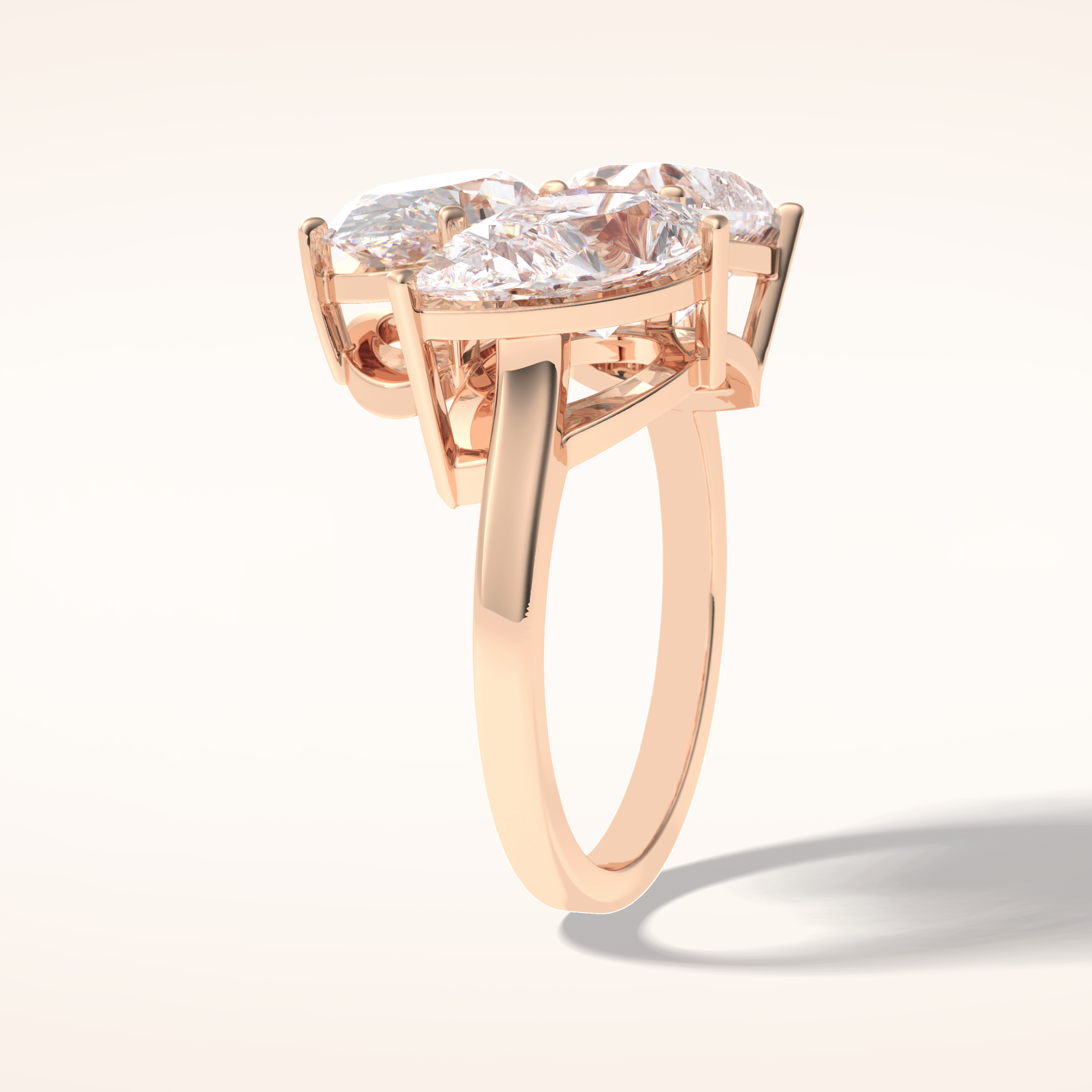 2.01 CT Oval Shaped Three Stone Moissanite Engagement Ring