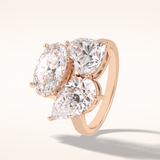 2.01 CT Oval Shaped Three Stone Moissanite Engagement Ring
