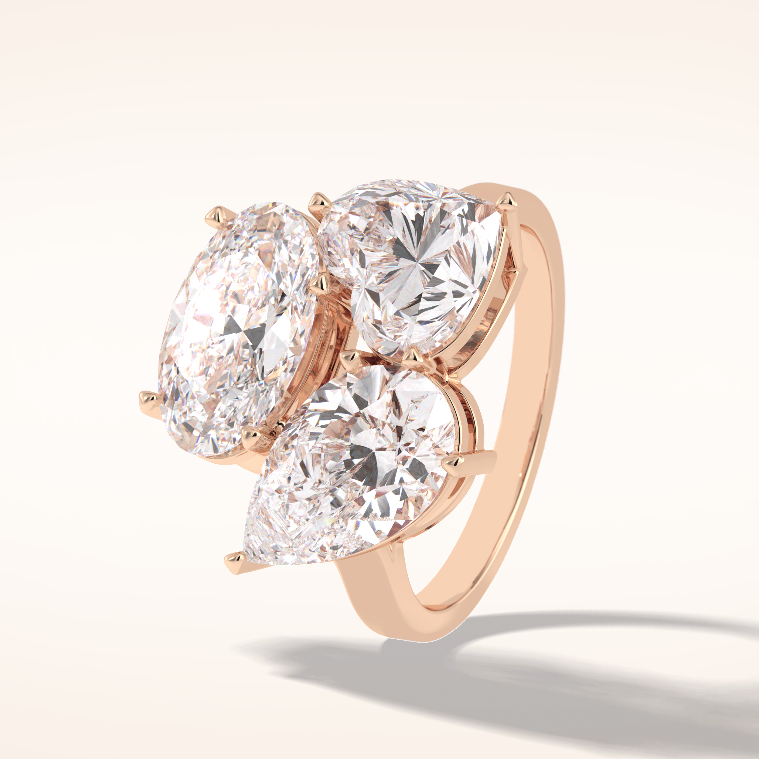 2.01 CT Oval Shaped Three Stone Moissanite Engagement Ring