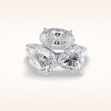 2.01 CT Oval Shaped Three Stone Moissanite Engagement Ring