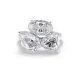The Eternal Trio Ring – 6.00 TCW Oval & Pear Three-Stone Masterpiece