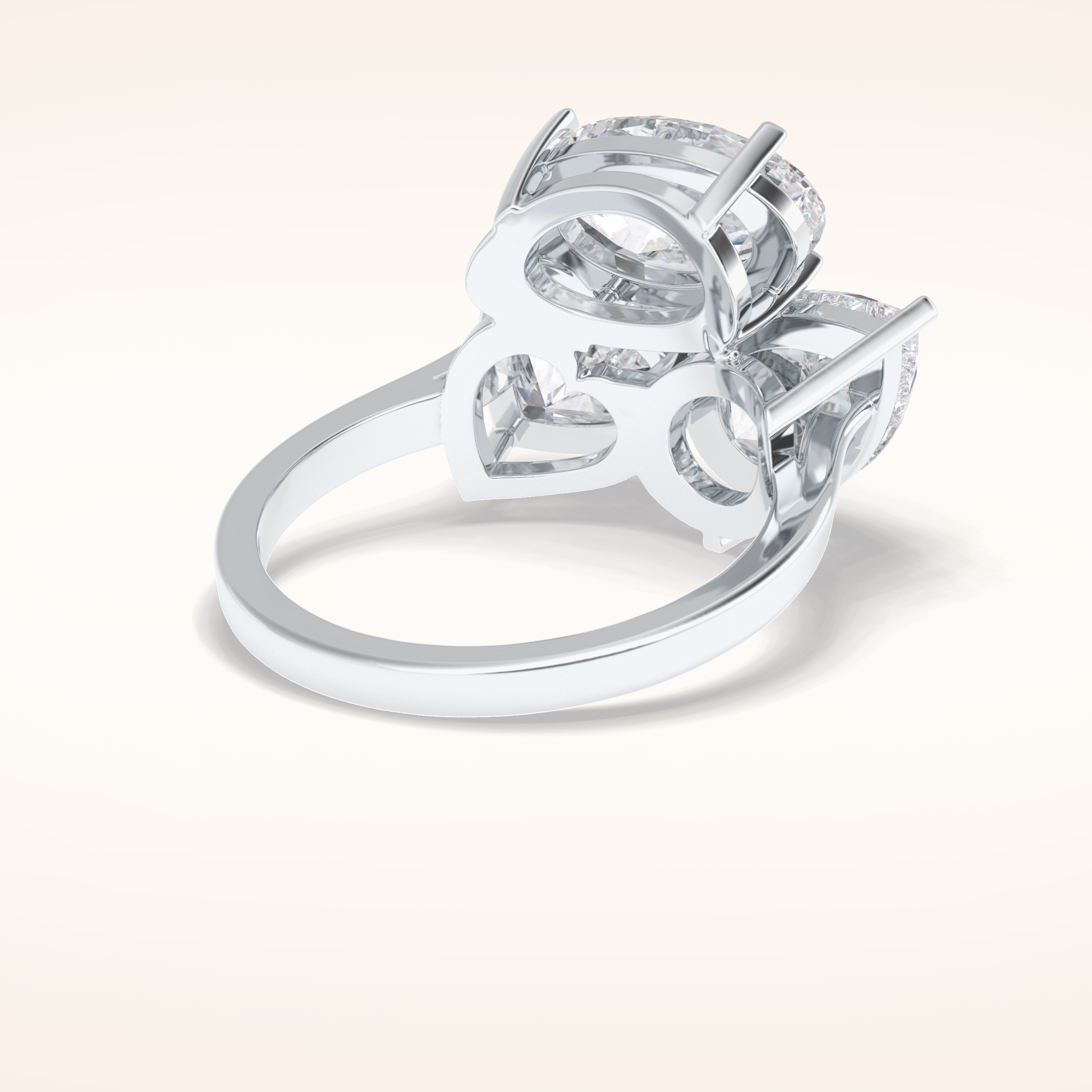 2.01 CT Oval Shaped Three Stone Moissanite Engagement Ring
