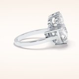 2.01 CT Oval Shaped Three Stone Moissanite Engagement Ring