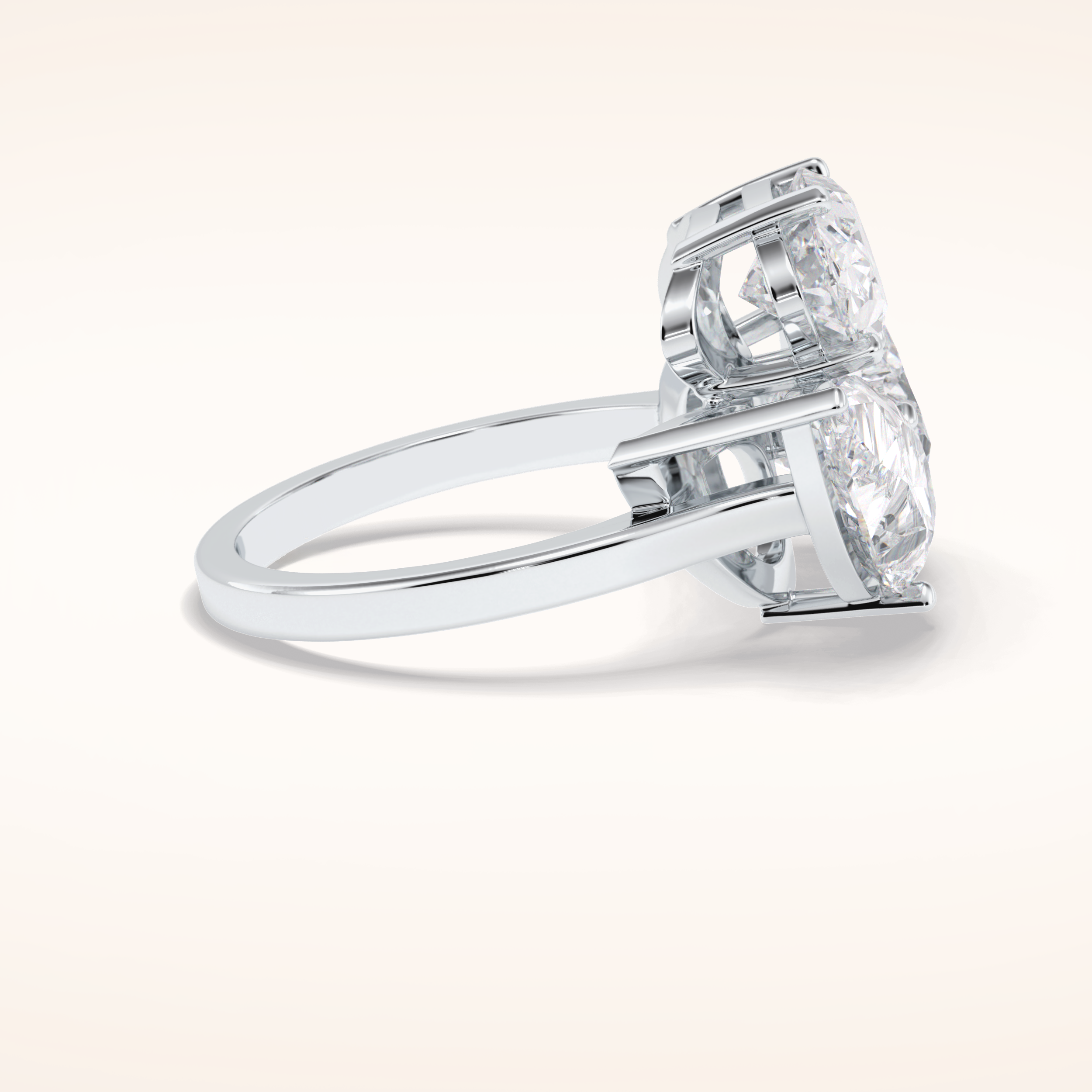 2.01 CT Oval Shaped Three Stone Moissanite Engagement Ring