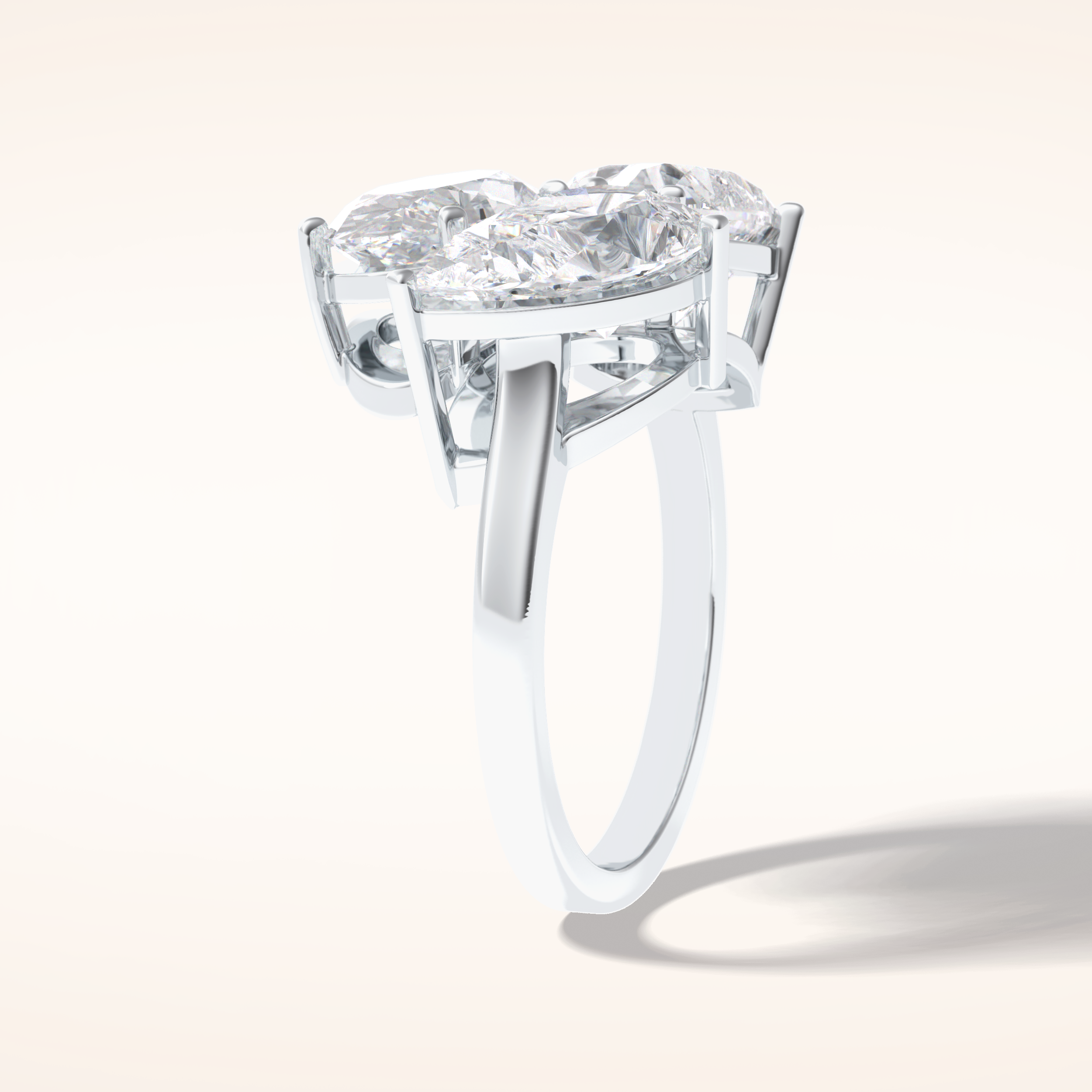 2.01 CT Oval Shaped Three Stone Moissanite Engagement Ring