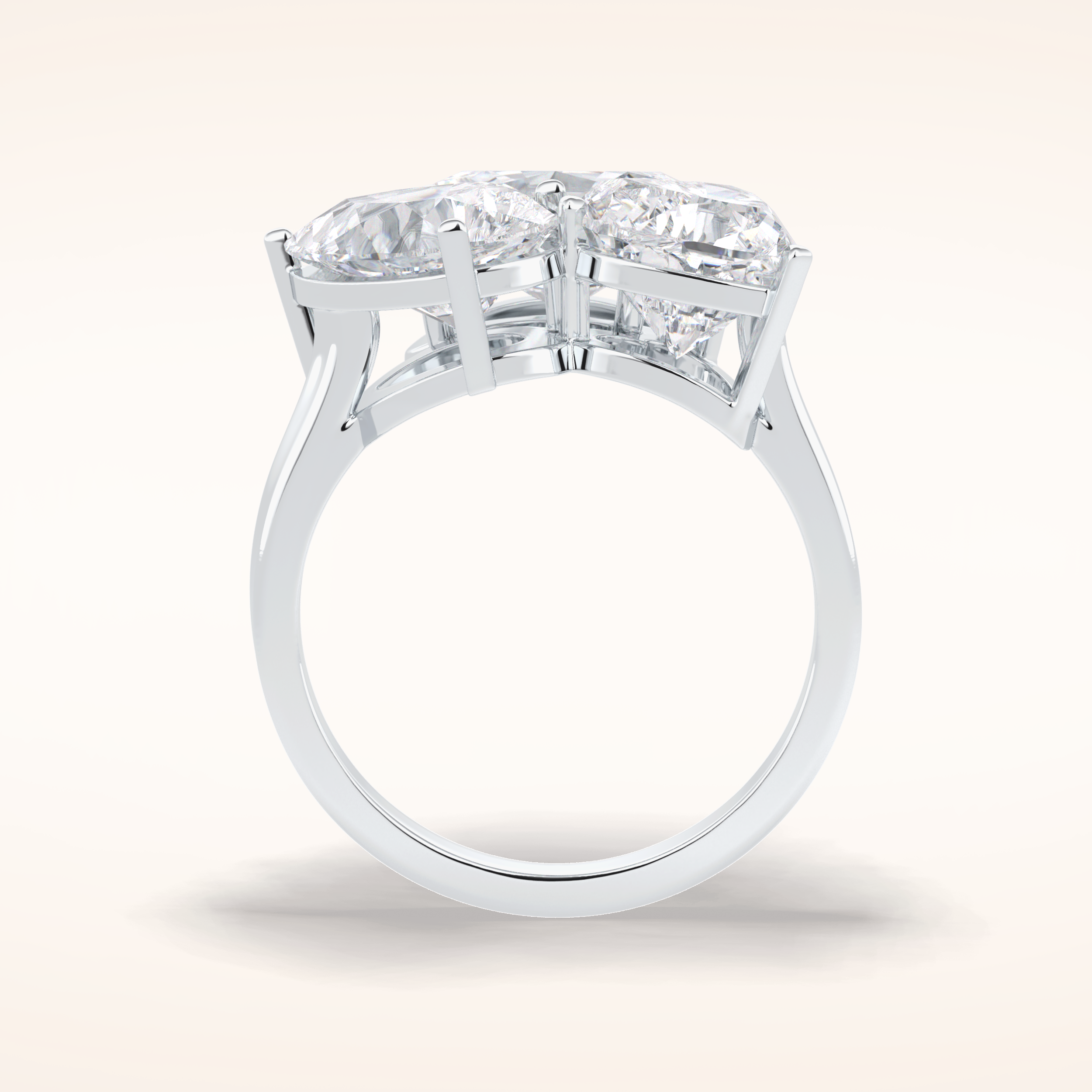 2.01 CT Oval Shaped Three Stone Moissanite Engagement Ring
