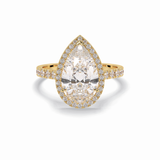 Pear Cut Halo & Pave Lab Grown Diamond Engagement Ring