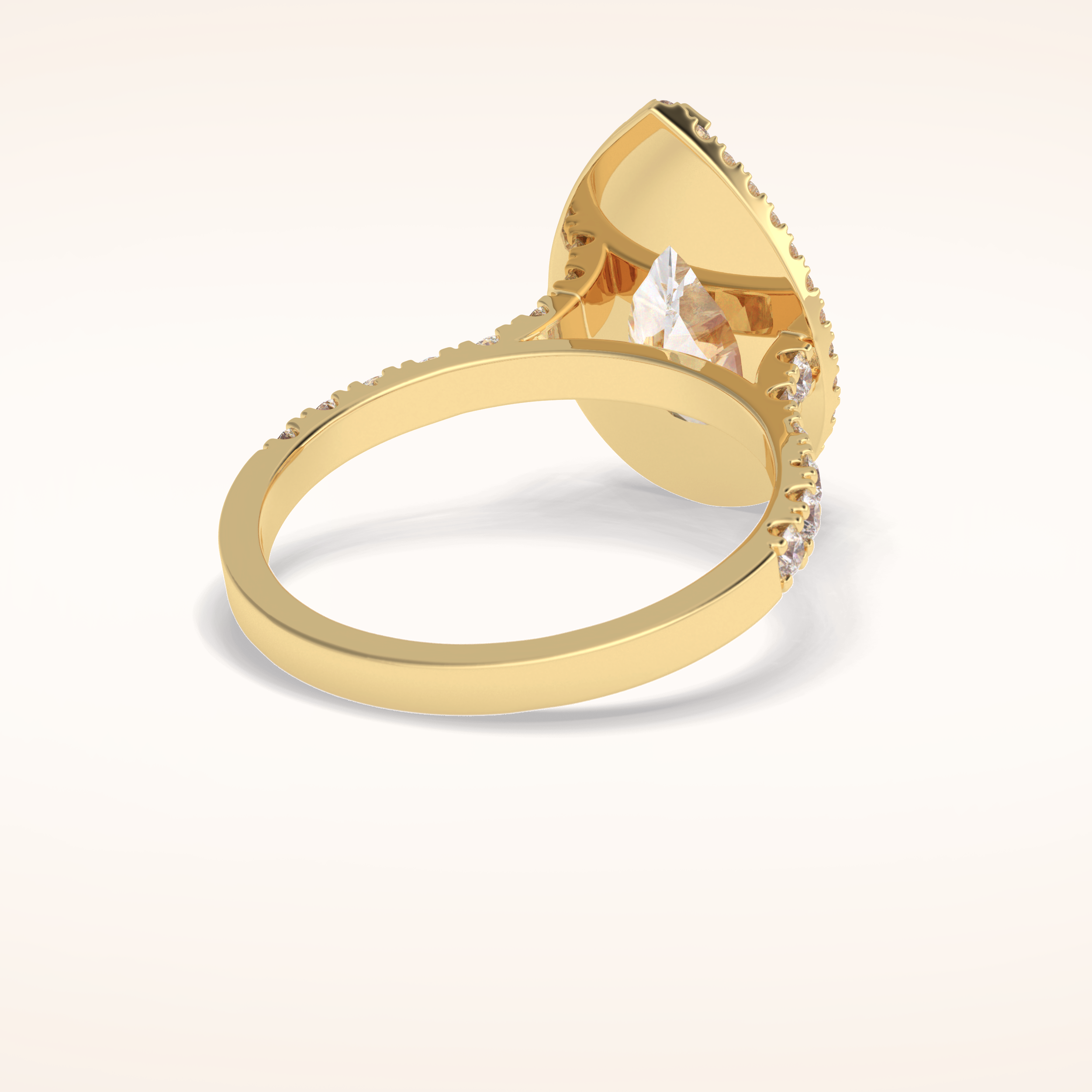 3.07 CT Pear Shaped Halo & Pave Moissanite Engagement Ring