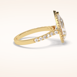 3.07 CT Pear Shaped Halo & Pave Moissanite Engagement Ring