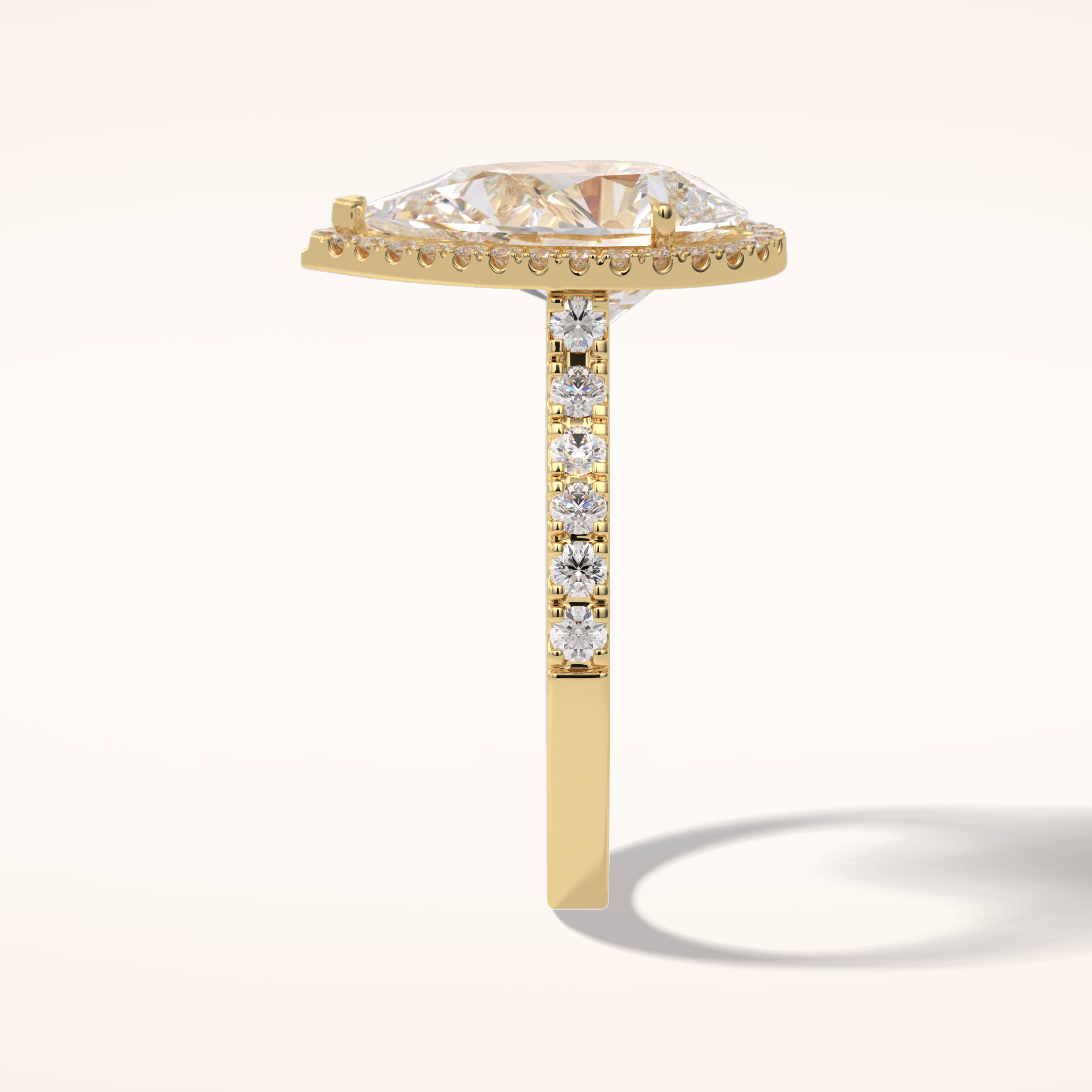 3.07 CT Pear Shaped Halo & Pave Moissanite Engagement Ring